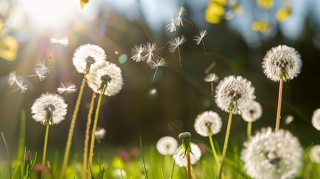 Paardenbloem op groene achtergrond