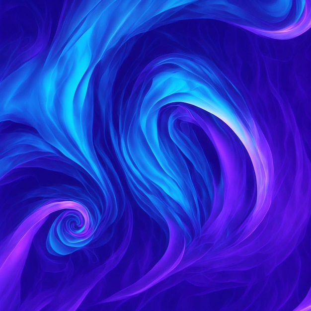 Paars en blauw behang met een kleurrijke swirl