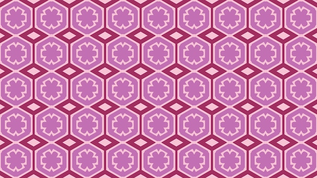 Paars en roze geometrisch patroon met een kruis.