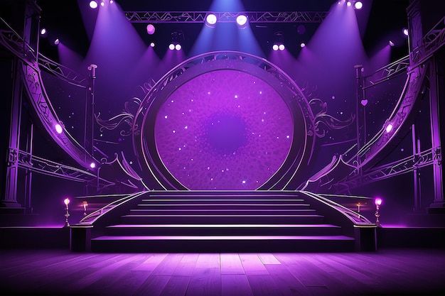 Foto paarse achtergrond van het podium