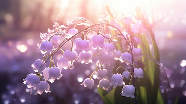 Paarse bloemen in het zonlicht