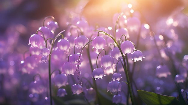 Paarse bloemen in het zonlicht