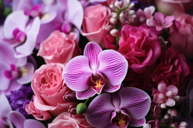 Paarse bloemen met een roze achtergrond