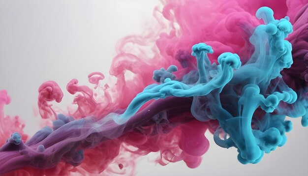Foto paarse en blauwe rookwolken abstracte achtergrond