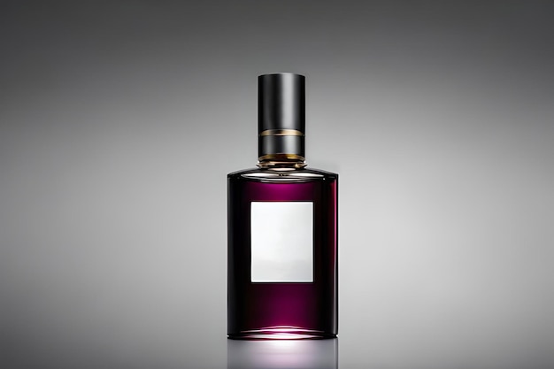 Paarse fles parfum mockup studio shot geïsoleerde achtergrond white label marketing en productpresentatie
