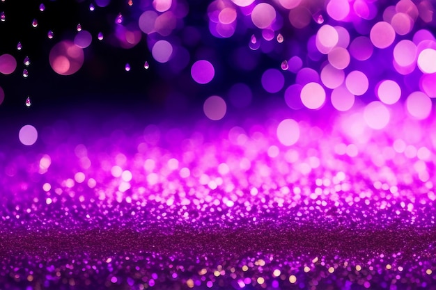 Paarse glitter bokeh achtergrond Ongericht glans donker violet schittering Kristaldruppels behang