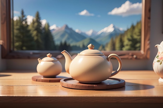Paarse klei pot Chinese klei theepot porselein Wereldberoemd behang achtergrond thee set