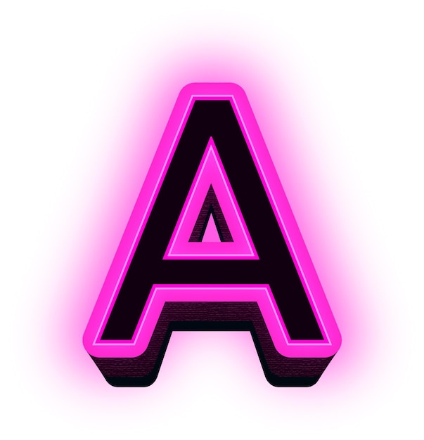 Foto paarse neon alfabetletters