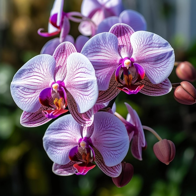 Paarse orchideebloem