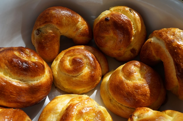 Paasbrood. Traditioneel zoet brood voor Kerstmis of Pasen