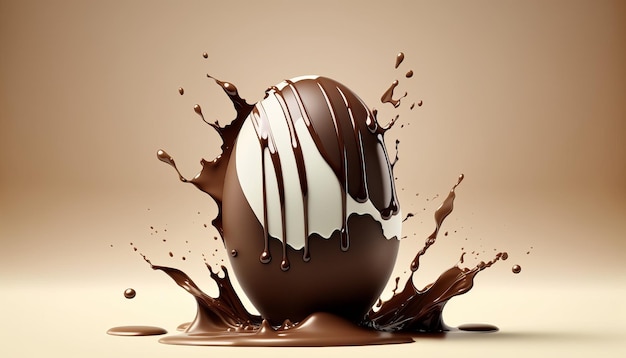 Paaschocolade-ei met Liquid Splash AI Generative