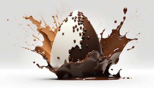 Paaschocolade-ei met Liquid Splash AI Generative