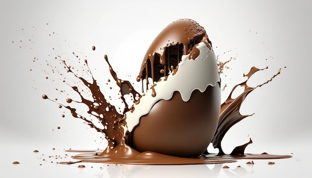 Paaschocolade-ei met Liquid Splash AI Generative