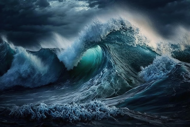 Pacific Ocean waves that are turbulent Dead cool