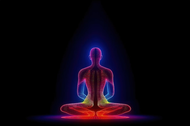 Pacifying spirituality Concept of meditation and spiritual practice expanding of consciousness chakras and astral body activation mystical inspiration image chakra human