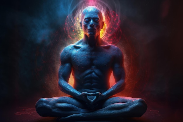 Pacifying spirituality Concept of meditation and spiritual practice expanding of consciousness chakras and astral body activation mystical inspiration image chakra human