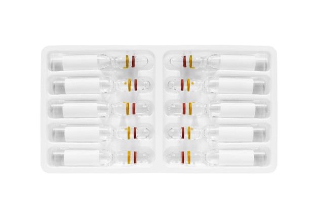 Pack of ampoules isolated