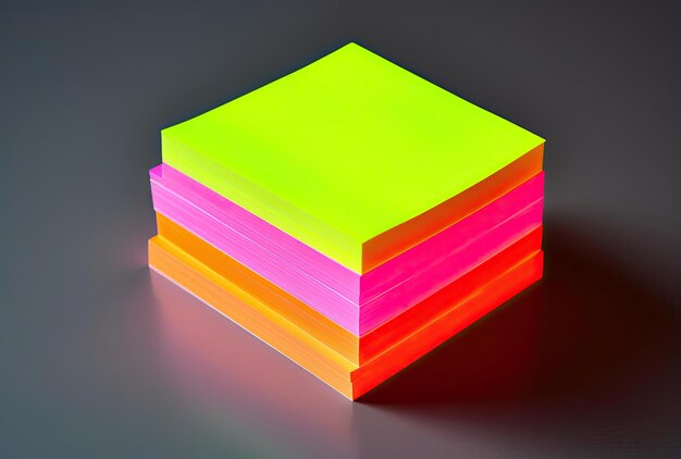 Photo pack of assorted colored sticky notes