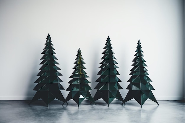 Photo pack of geometric christmas trees
