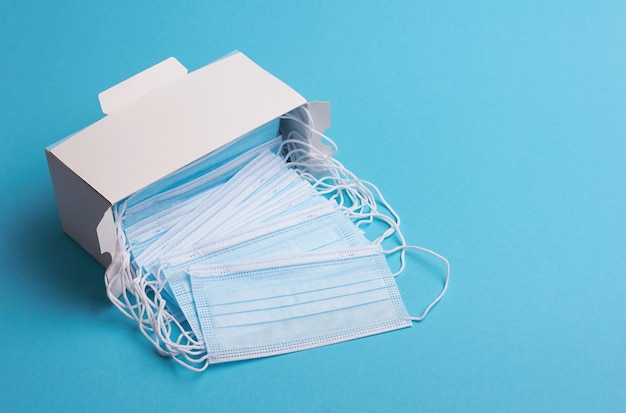 Pack of medical masks in box