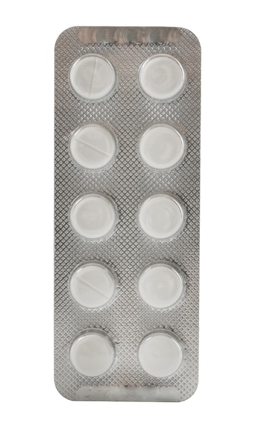 Photo pack of pills isolated on white