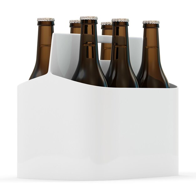 Foto pacchetto di birra isolato su bianco
