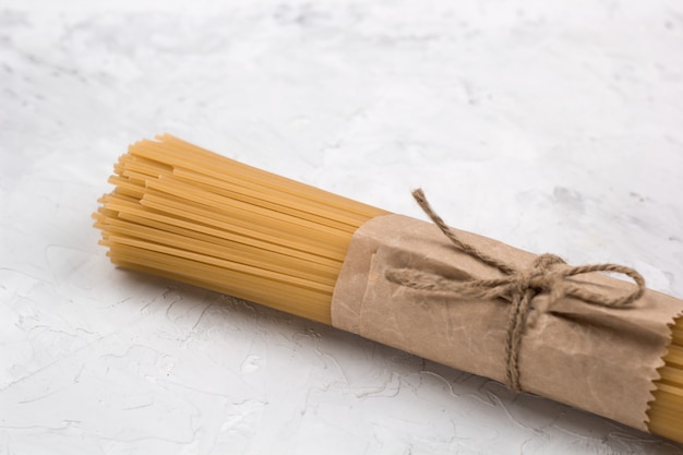 A package of pasta on the table