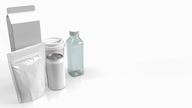 The package on white background for eco concept 3d rendering