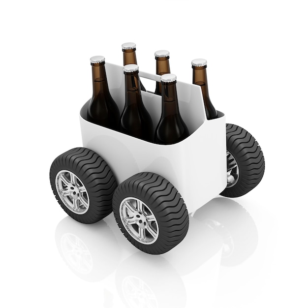 Packaging of Beer on Wheels isolated