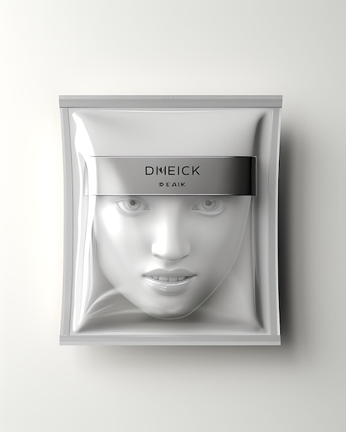 Упаковка роскошной маски для лица в серебряной сумке Чистый и минималистский дизайн веб-дизайна Figma