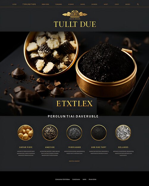 Photo packaging of deluxe truffle tin ambiance black and gold palette deluxe tr concept poster menu art