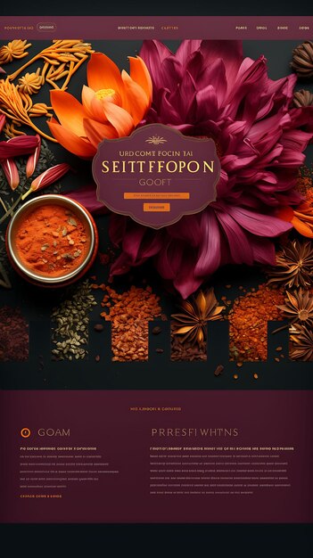 Packaging of exotic saffron tin experience rich gold and crimson palette concept poster menu art