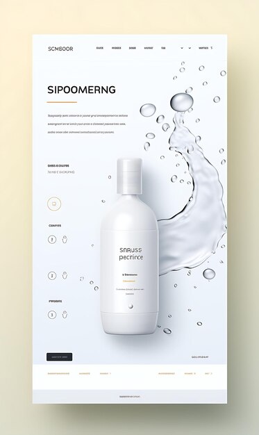 Foto confezione della bottiglia della pompa per la pulizia del viso con una scatola bianca pulita minimalista web layout figma design