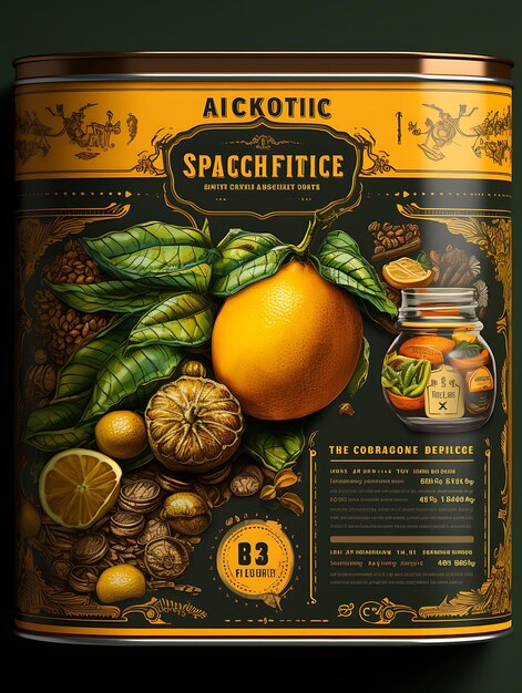 Packaging of Jackfruit in Brine Tin Can Packaging With a Yellow and Brown Concept Poster Menu Art