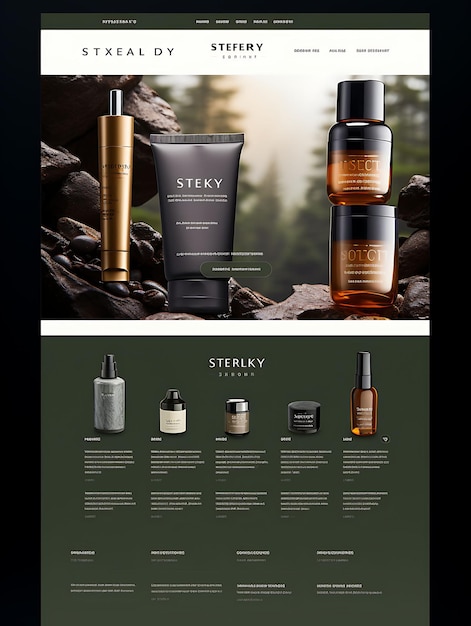 Packaging of Mens Grooming Product Review Blog Sleek and Masculine Color Web Layout Figma Design