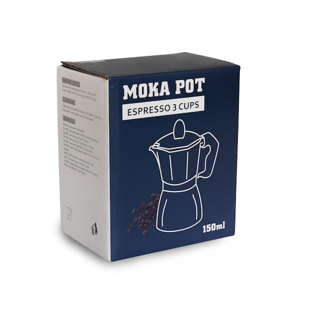 Упаковка кофеварки moka pot три размера чашки