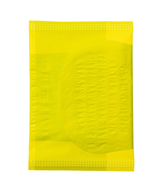 Packed female medical pad isolated