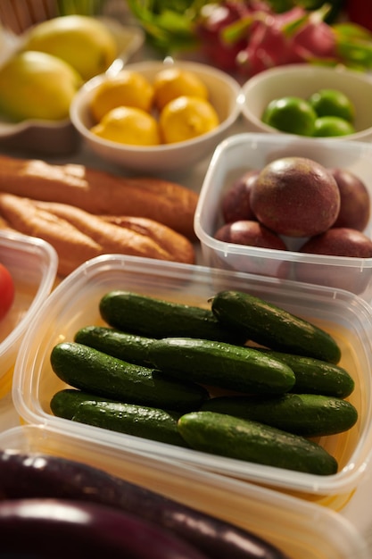 Packed Groceries on Table