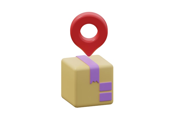Packet Location icon isolated white bacground 3d rendering