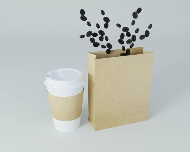 A packet used for coffee with coffee cups