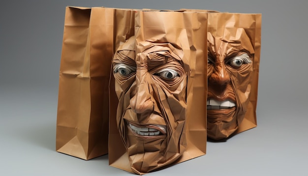 packing paper bag object mock