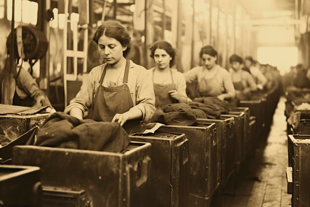 Photo packing woman working in the factory