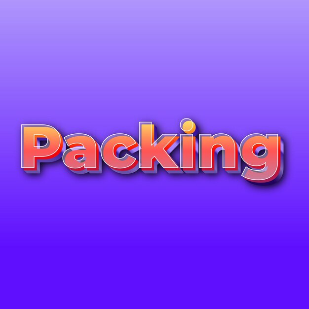 PackingText effect JPG gradient purple background card photo