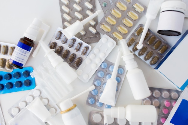packs of different pills and medicine