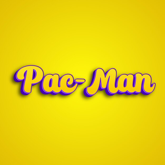 Pacman typography 3d design yellow pink white background photo jpg