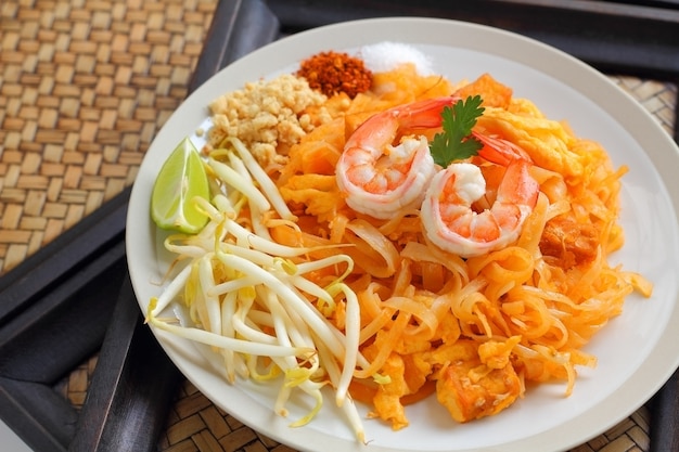 Foto pad thai garnalen.