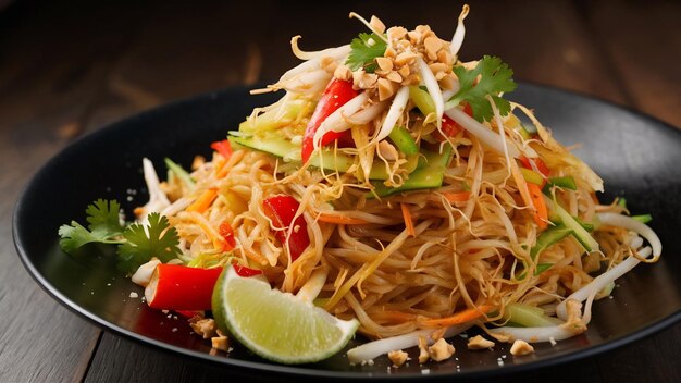 Pad thai stir fried rice noodles