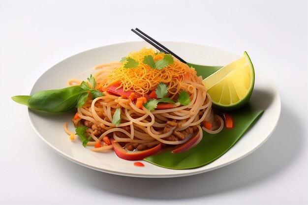 Photo pad thai stirfried rice noodles aigenerated