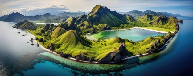 Photo padar island komodo national park indonesia generative ai