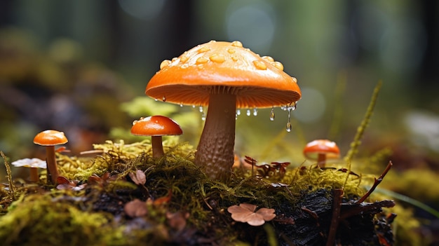 paddenstoel en mos hoge definitie fotografische creatieve beeld